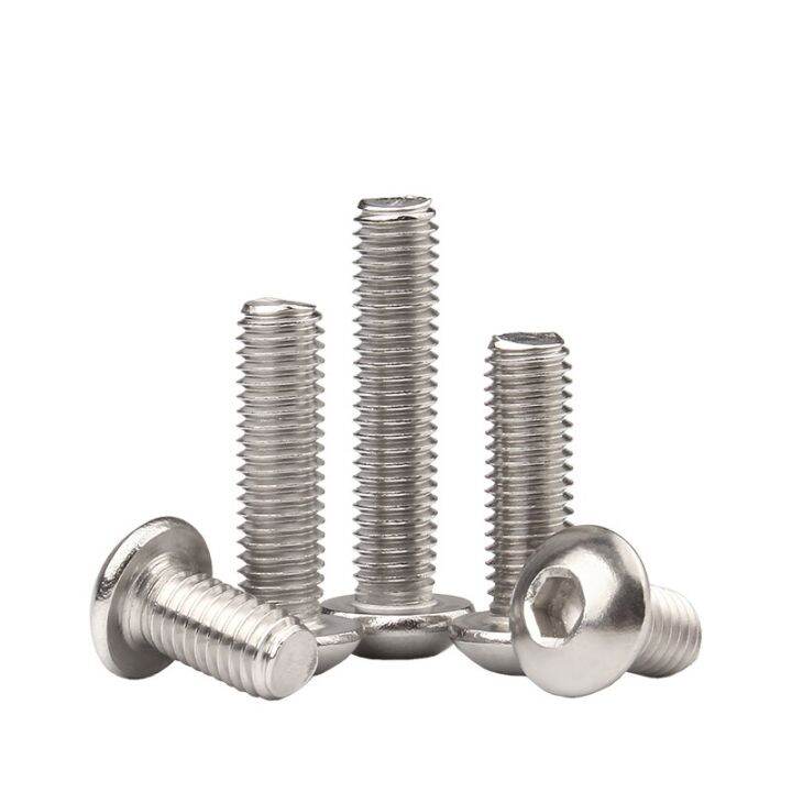 din7380-m2-m3-m4-m5-m6-m8-m10-m12-304-stainless-steel-round-pan-head-hex-hexagon-socket-screw-mushroom-button-head-allen-bolts-nails-screws-fasteners