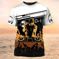 DJ Rock เสื้อยืดสำหรับชายโรงแรมไนท์คลับแฟชั่น Neutral เสื้อผ้า3d เครื่องดนตรีพิมพ์รอบคอ Tops Tees เสื้อ