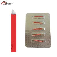 Blister Packing Microblading Needles For Embroidery Pen Pernement Makeup Eyebrow Tools Tattoo Blades Supplies 7Flat Dia 0.25MM