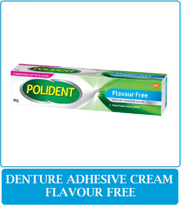 Polident Denture Adhesive Cream Flavour Free 60g Lazada