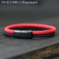 【CW】♦  Bicolor Rope Men 4mm Handweave Milan String Braslet Magnetic Buckle Outdoor Survival Braclet Pulseras