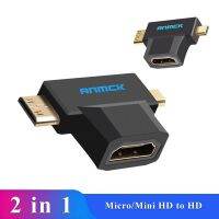 Anmck Micro &amp; Mini Male HD to HD Standard Fmale Adapter 2 in 1 HDMI-compatible A to C/D  for Camera Tablet latop or Computer