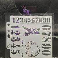 13cm Plane Number DIY Layering Stencils Wall Painting Scrapbook Coloring Embossing Album Decorative Card Template