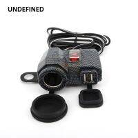 Carbon Motorcycle USB Cell GPS Charger Lighter W/ Switch Mirror Mount Waterproof For Harley Kawasaki Yamaha Honda Universal