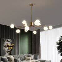 [COD] room chandelier style home restaurant molecular lamps modern minimalist full copper magic bean