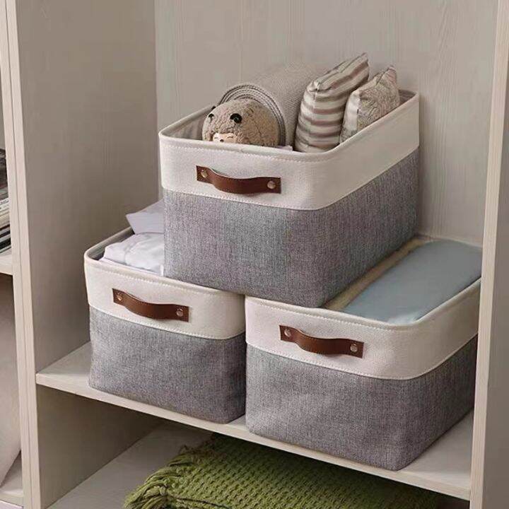 NINEONE Large Fabric Storage Basket Toy Boxes Decorative Baskets with