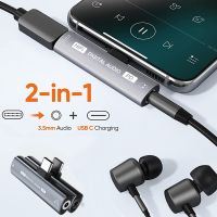 USB C To 3.5mm Headphone Charger Adapter2 In 1 Type-C To Jack Audio with PD Fast Charge DAC Decoding Chip HIFI Sound T-shape