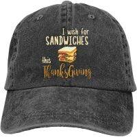 Wish For Sandwiches For Thanks Giving Unisex Baseball Cowboy Hat Retro Sports Cowboy Hat Adjustable Adult Hat Black