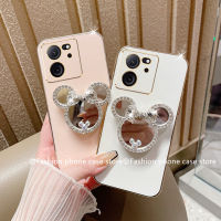 เคสมือถือ Xiaomi 13T Xiaomi13T Pro 5G เคส Phone Case ลายการ์ตูนน่ารักประดับพลอยเทียมกระจกที่วางโทรศัพท์กรอบนุ่ม2023