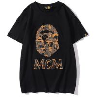 เสื้อยืดลายพรางแขนสั้นผู้ชาย Bape X Mcm