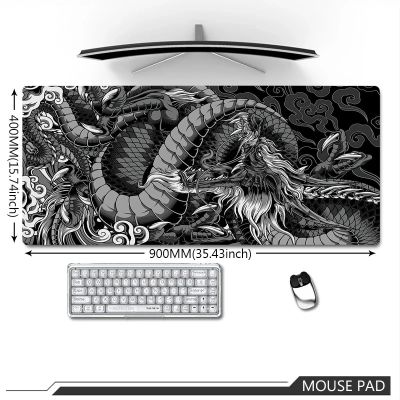 ✚❏ Mouse pad black and white dragon table pad computer mousepad office large table pad xxl big player Mouse mat keyboard mat