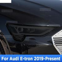 2ชิ้นสำหรับ Audi E-Tron Quattro 2020ไฟหน้ารถ Tint สีดำป้องกันฟิล์มป้องกัน Clear TPU สติกเกอร์อุปกรณ์เสริม