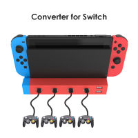 For Nintendo GameCube Wired Controller Switch Base Adapter 4 Ports Controller Adapter with 2 USB Ports Gaming Accessories