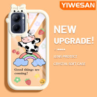 YIWESAN เคสสำหรับ Realme C33,C35 C55 Narzo N55 Narzo Narzo 50A โคนมลายการ์ตูนน่ารักลวดลายน่ารักมอนสเตอร์ตัวเล็กเคสโทรศัพท์โปร่งใสเคสห่อหุ้มซิลิโคนนิ่มกันกระแทก