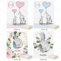 LVYZIHO Personalized Name Elephant and Balloon Baby Blanket - 30x40 48x60 60x80 Inches - Fleece Blanket