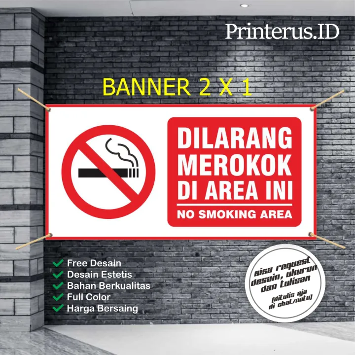 SPANDUK BANNER DILARANG MEROKOK | Lazada Indonesia