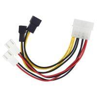 【YD】 1pcs 4-Pin Molex to 3-Pin fan Cable 12vx2 / 5vx2 Computer Cooling Cables for CPU