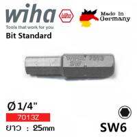 ดอกไขควงหกเหลี่ยม 1/4 นิ้ว  WIHA  รุ่น  SW6.0x25  No.01708  จากประเทศเยอรมนี แข็งแรง ทนทาน พิเศษ