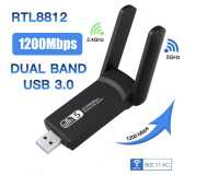 2.4G 5G 1200Mbps Usb การ์ดเครือข่ายไร้สาย Dongle เสาอากาศ AP Wifi แบบ Dual Band Wi-Fi Usb 3.0 lan Ethernet 1200M