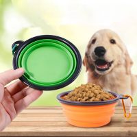 3501000Ml สุนัขพับขนาดใหญ่พับชามซิลิโคนแบบพกพา Puppy ภาชนะบรรจุอาหาร Outdoor Travel Feeder จานชาม