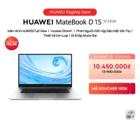 TRẢ GÓP 0% | Máy Tính Xách Tay Huawei Matebook D15 (8GB/256GB) | Màn Hình HUAWEI Fullview | HUAWEI Share | Phím Nguồn Kết Hợp Bảo Mật Vân Tay