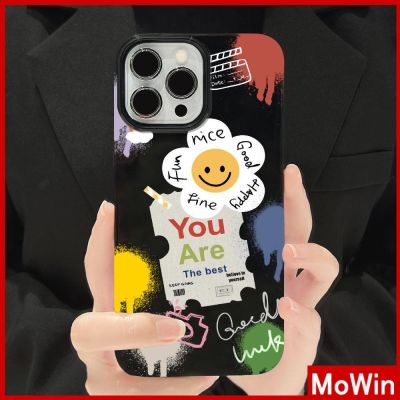 Mowin - เข้ากันได้สำหรับ เคสไอโฟน เคสไอโฟน11 เคส สำหรับ iPhone 14 สีดำเงา เคสอ่อนกันกระแทกป้องกันกล้องน่ารักการ์ตูนสัตว์ปร