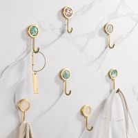 【YF】 Nordic luxury brass clothes hook behind the door antique row wall porch bathroom towel coat.