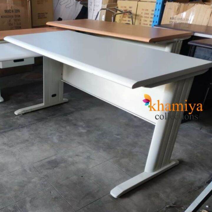 Light Gray Office Table, HighEnd Working Desk, Freestanding Table