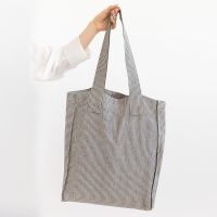 Casual Cotton Striped Women Shopping Bag Large Capacity Ladies Daily Tote Handbags Cloth Travel Toys Girls Shoulder Bags