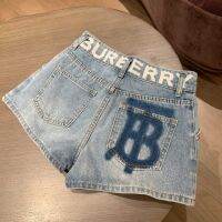 [FREE SHIPPING] Double Button Printed A-line Fashion Versatile Slim Wash Denim Blue Shorts