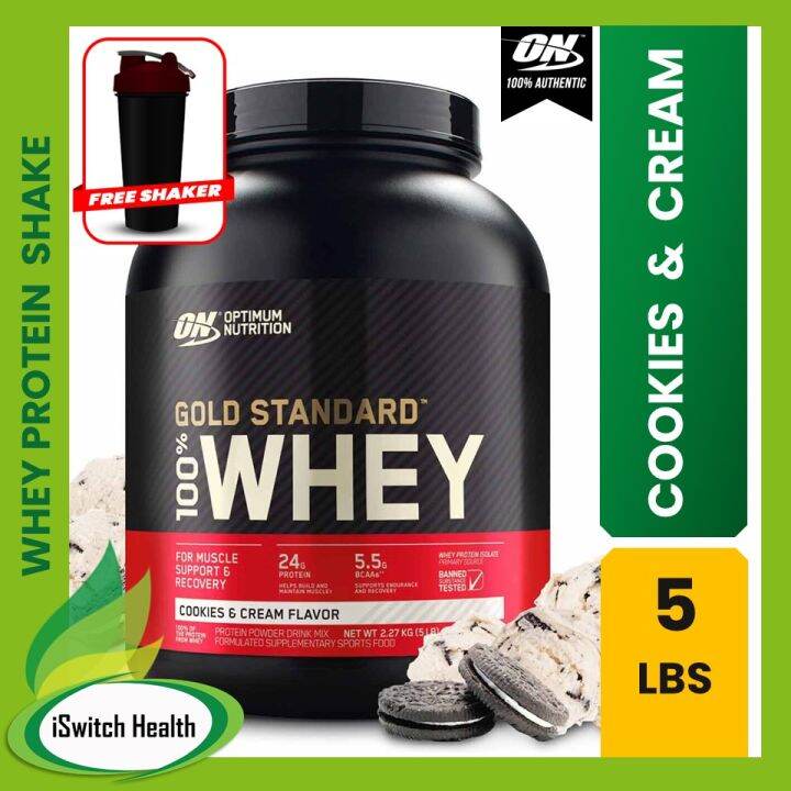 Optimum Nutrition Gold Standard Whey Protein Powder 5lbs WITH FREE