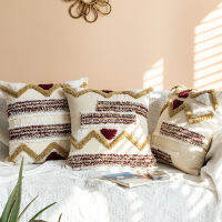 Moroccan Style Cushion Cover Tuft Handmade Decoration Pillow Cover 45x45cm for Sofa Bed Vintage Zigzag Coffee Pillowcase