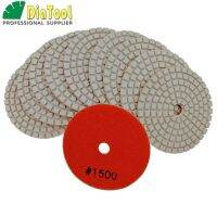 DIATOOL 10 pcs Dia 80mm Grit 1500 Diamond Wet Flexible Polishing Pads B 3 1500 White Bond Sanding Disc