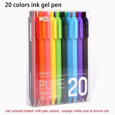 KACO ชุดปากกาหมึกเจลสีดำ/ หมึกสีหดได้สำหรับเด็กการทาสีแบบผู้ใหญ่0.5มม. หัวขนาดเล็กพิเศษเครื่องเขียนน่ารัก