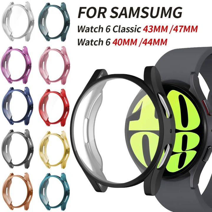 Case for Samsung Galaxy Watch 6/5/4 40mm 44mm Screen Protector Cover Bumper  for Galaxy Watch 6 Classic 47mm 43mm