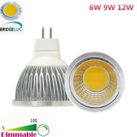 【✲High Quality✲】 dongdangx59 Bombillas Mr16หรี่แสงได้ไฟสปอตไลต์ Cob Led 6W 9W 12W โคมไฟไฟสปอต์ไลท์ Led Ac Dc 12V