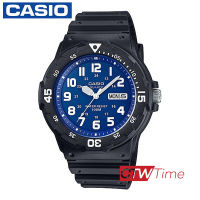 Casio Standard นาฬิกาข้อมือผู้ชาย สายเรซิ่น รุ่น MRW-200H-2B2VDF - สีดำ/น้ำเงิน