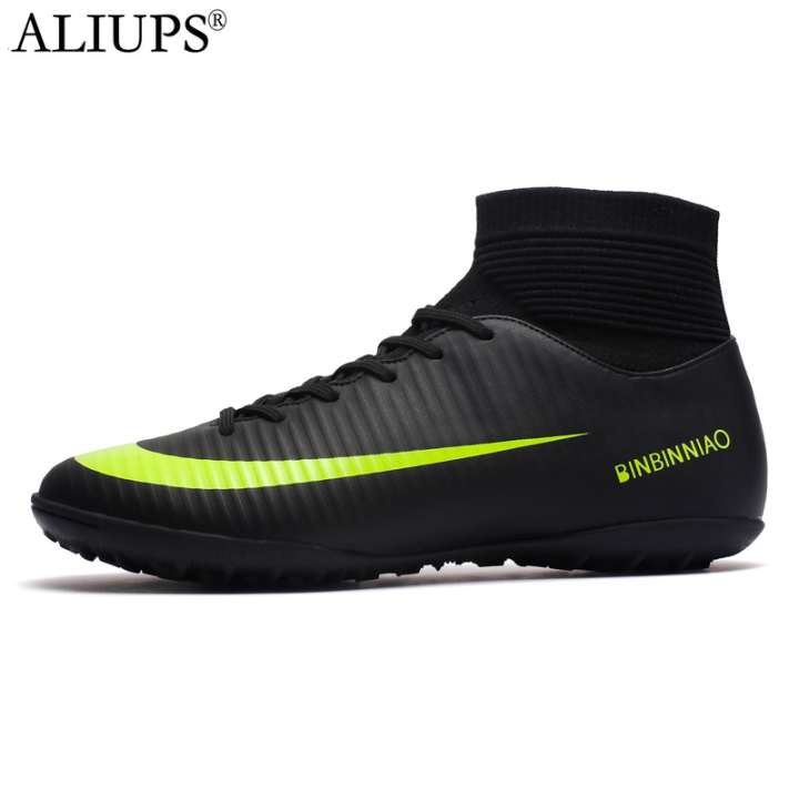 aliups-turf-black-men-soccer-shoes-kids-cleats-training-football-boots-high-ankle-sport-sneakers-size-35-45-dropshipping