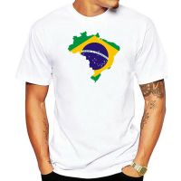เสื้อยืดผ้าฝ้ายพิมพ์ลายขายดี เสื้อยืด พิมพ์ลายธง BRAZIL I Love แฟชั่นฤดูร้อน สําหรับผู้ชาย