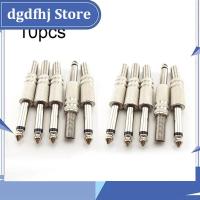 Dgdfhj Shop 10pcs 6.35mm 2 Pole Mono Amplifier Plug 1/4Inch Male Monaural Jack Audio Cable Microphone Audio Connectors