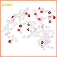 OSIDE 140 PCS รูปดอกไม้ทรัมเป็ต ลูกปัดดอกไม้แก้ว กระจกชุบโลหะด้วยไฟฟ้า แก้วเช็ก ลูกปัดดอกไม้แก้วเช็ก ลูกปัดดอกไม้ทรัมเป็ตแก้วทรงเสน่ห์ สีสันสดใส ลูกปัดคริสตัลคริสตัล การทำหัตถกรรมเครื่องประดับ