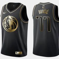 Top-quality 2021-22 Nba Basketball Mens Jersey Dallas Mavericks 77 Luka Doncic Golden Jerseys Heat Pressed Black