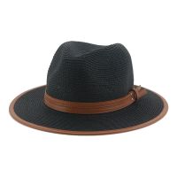 Summer Panama Hat Men Leather Sun Hat Summer Outing Breathable Beach Hat Women Leisure Jazz Hat Retro Straw Hat Sombreros