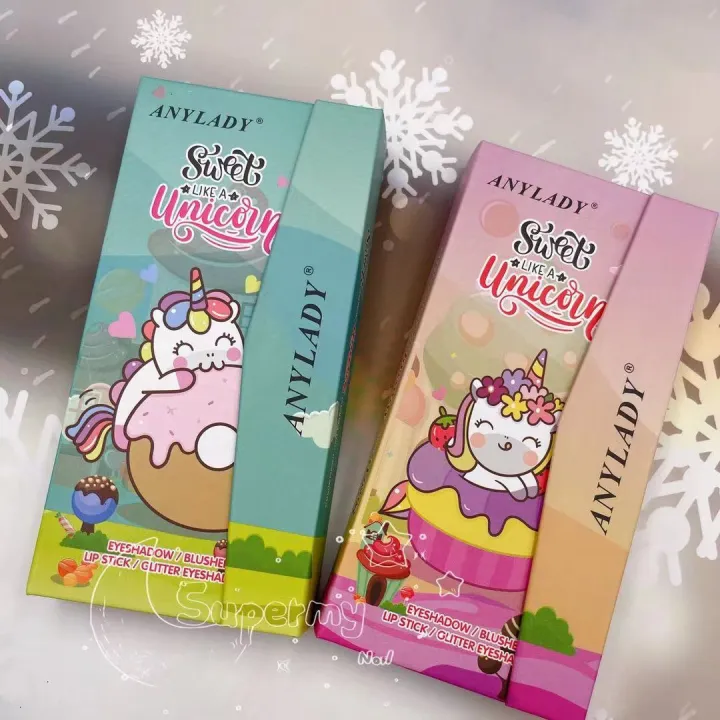 NEW 5in1 eyeshadow / blusher / lipstick cream / eyebrow powder / highlighter set Anylady nice