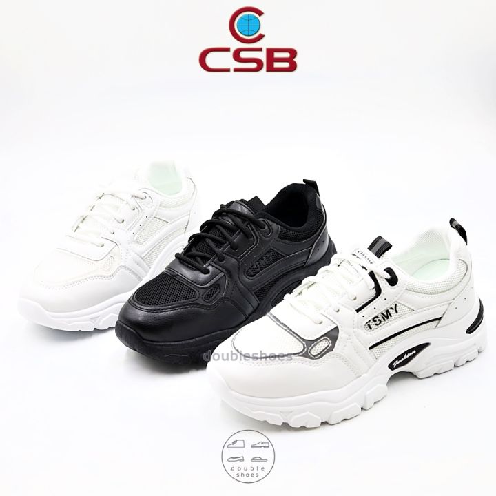 csb-รองเท้าผ้าใบ-รองเท้าออกกำลังกาย-ขาวล้วน-ดำล้วน-รุ่น-yh80063-ไซส์-37-41