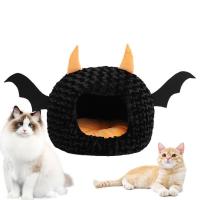 Halloween Cat Bed Devil Shape Kitten Bed Happy Halloween Plush Dog Bed Mat for Small Dog Puppy Cat Kitten Soft Pet Bed Mattress for Whole Winter wondeful