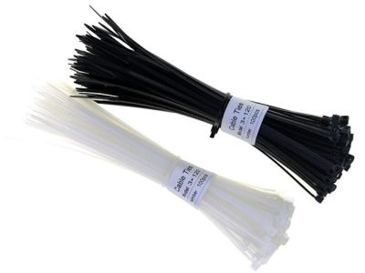 Newest 100PCS 3 X 120 White Black Nylon cable ties; Wire Zip Ties Self Locking Nylon Cable Tie