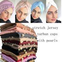 2020 New cotton women headscarf beading turban hijab soft wrap head scarves female hejabs islamic clothing turbante mujer