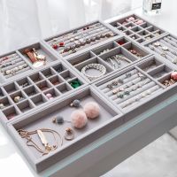 Jewelry Display Storage Organizer Box Desktop Make-up Storage Tray Earrings Bracelet Ring Necklace Storage Box Organizer