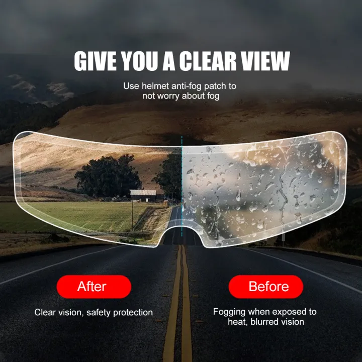 FUVOYA Universal Motorcycle Helmet Antifog Film Rainproof Long